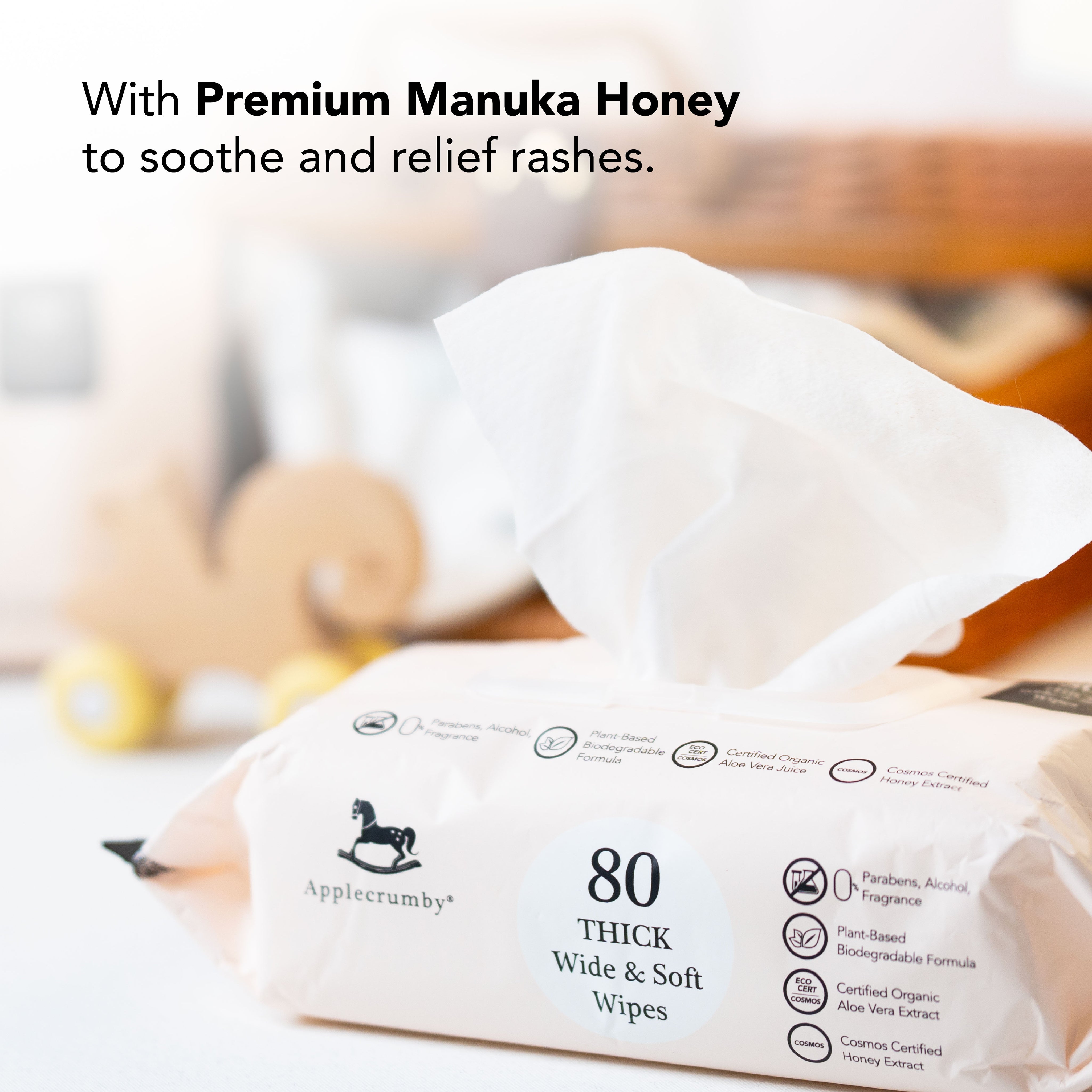 Premium Honey Wipes 10s (3 Packs)